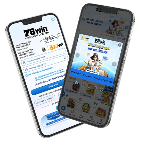 Điện thoại thông minh hiển thị ứng dụng vin77722 code với mã QR để tải xuống